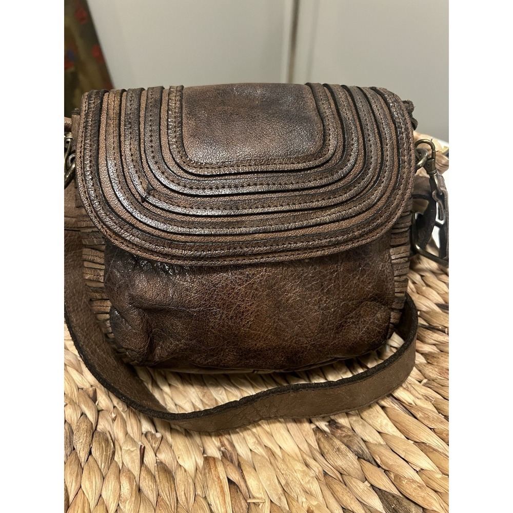 Never Mind Vintage Handmade Genuine Cowhide Leather Woman's Crossbody Bag - Picture 7 of 13
